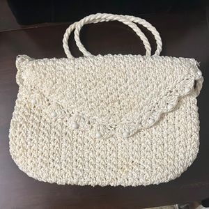 Vintage 1950s / 1960s Straw / Rattan Crossbody Purse Made in Japan
